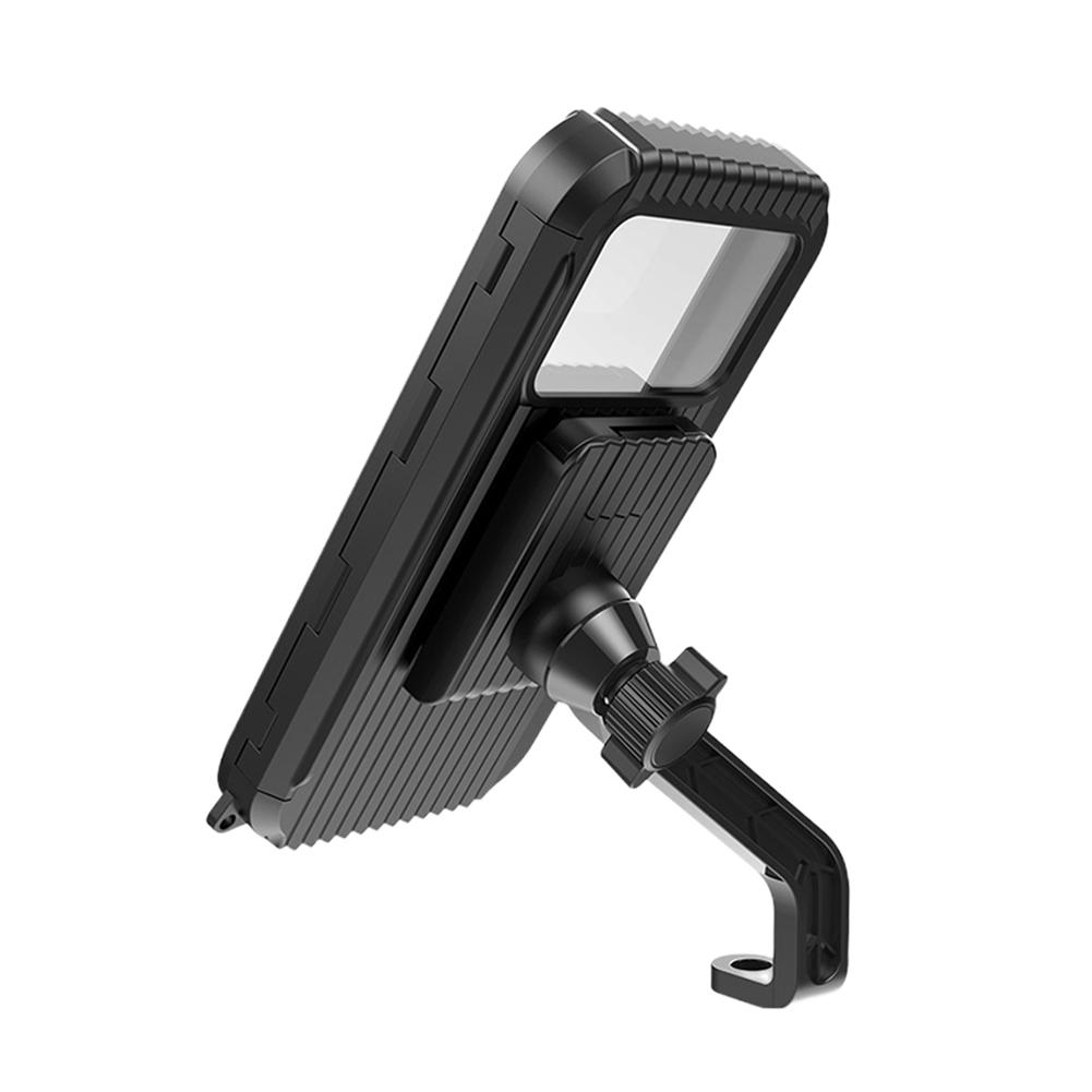 Rear View Mirror Phone Support Waterproof Bike Handlebar Bracket 360 Degree Rotation Strong Suction Flexible for Phone 4-7 Inch