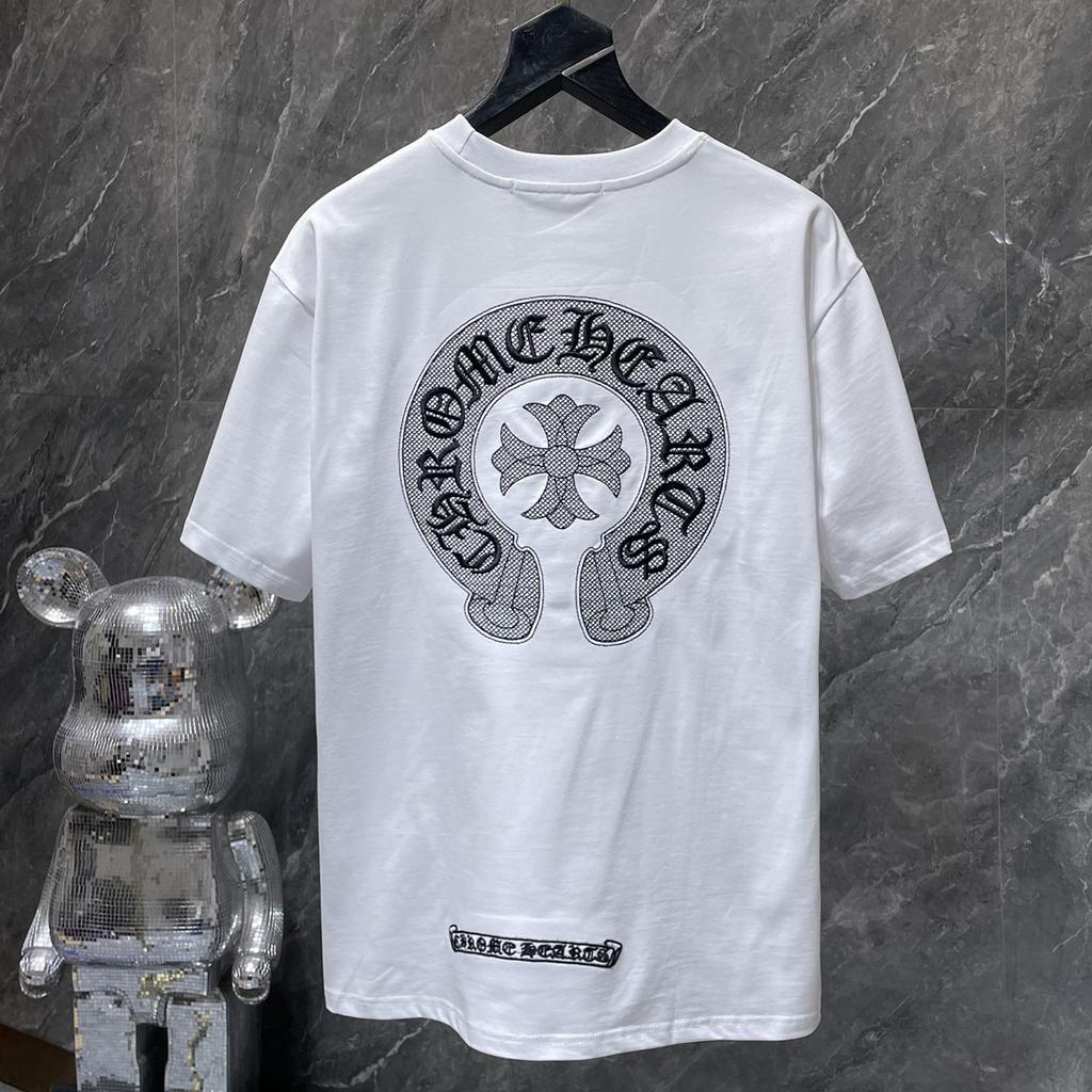 GZ-8926 CHROME HEARTS 2025 Summer New High Quality Cotton Round Neck Loose Large Size Men's and Women's T-shirt Couple T-shirt