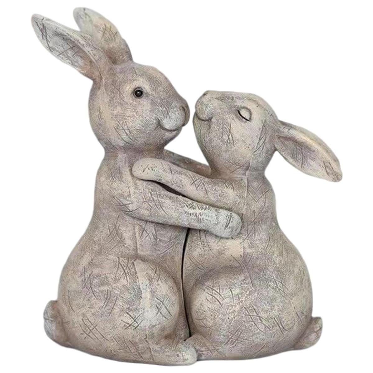 

Статуя любви животных, лиса, кролик, объятия, скульптура из смолы, двор, сад, ландшафт, свадьба, годовщина, подарок, домашний декор светло-серый