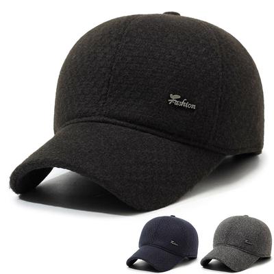 Baseballkappe aus Wolle für Herren im mittleren und älteren Alter, dicke, warme Baumwollkappe für den Winter, Reitkappe für den Außenbereich