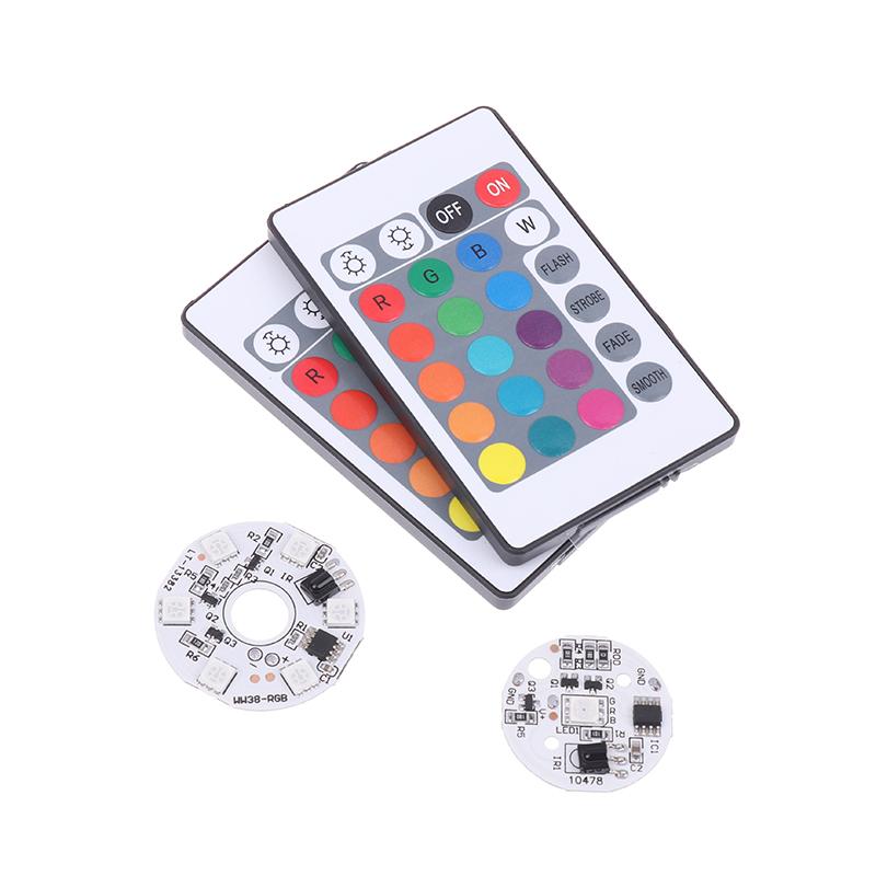 Color Rgb Light Board Round Led Light Source Low Voltage Dc 5V Switch Remote Control For Ornament Base Diy Led