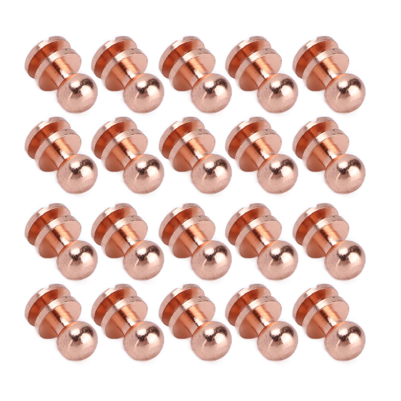 

20set Brass Rivets Anti Oxidation Rose Gold Luggage Hardware Accessories for Purse Handbags ShoesLst7x6mm