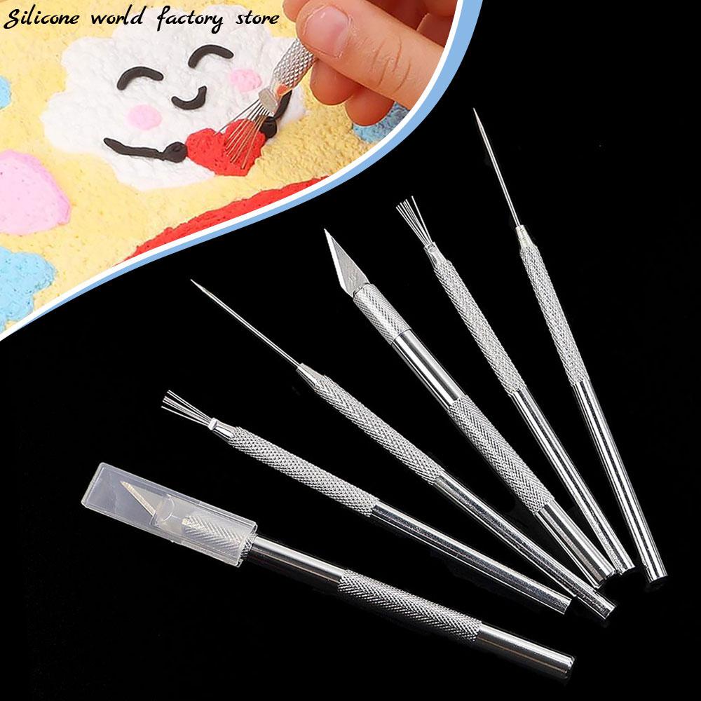 SW 7 Pin Feather Wire Texture Ceramics Tools Detail Needles Carving Knife Ceramic Brush DIY Clay Sculpting Modeling Pottery Tool