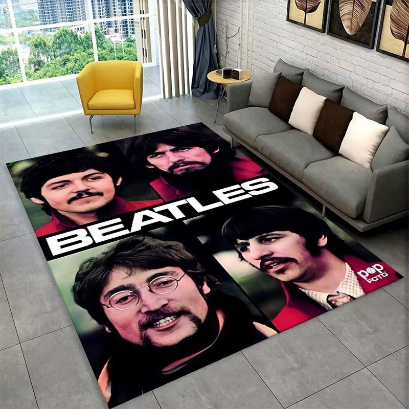 The B-Beatles Rock Band Star Carpet Rug for Playroom Bedroom Living Room Sofa Home Decor,kid Game Area Rug Non-slip Floor Mat