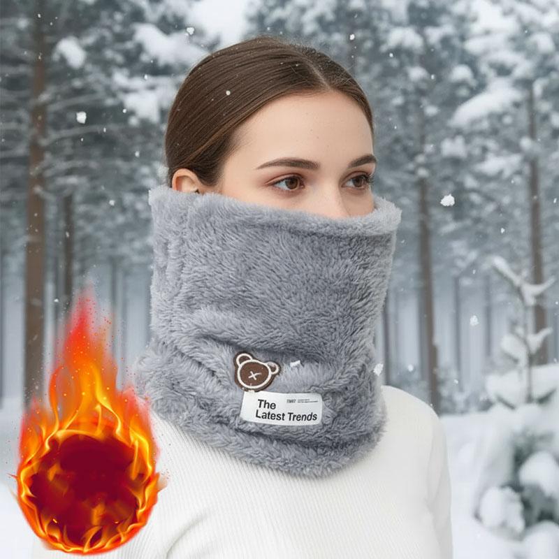 Autumn and Winter Thickened Fleece Plush Neck Warmer for Men and Women Cold Proof Full Face Riding Mask Christmas Gift