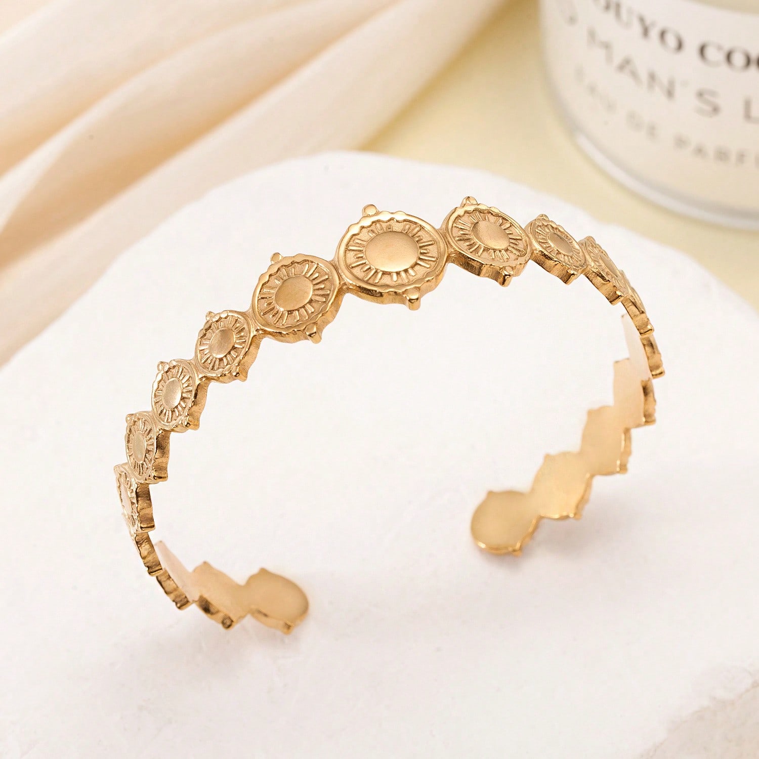 

Vintage Exquisite Unique Solar Symbol Geometric Pattern Open Bracelet Summer Daily Beach Vacation Music Festival Party