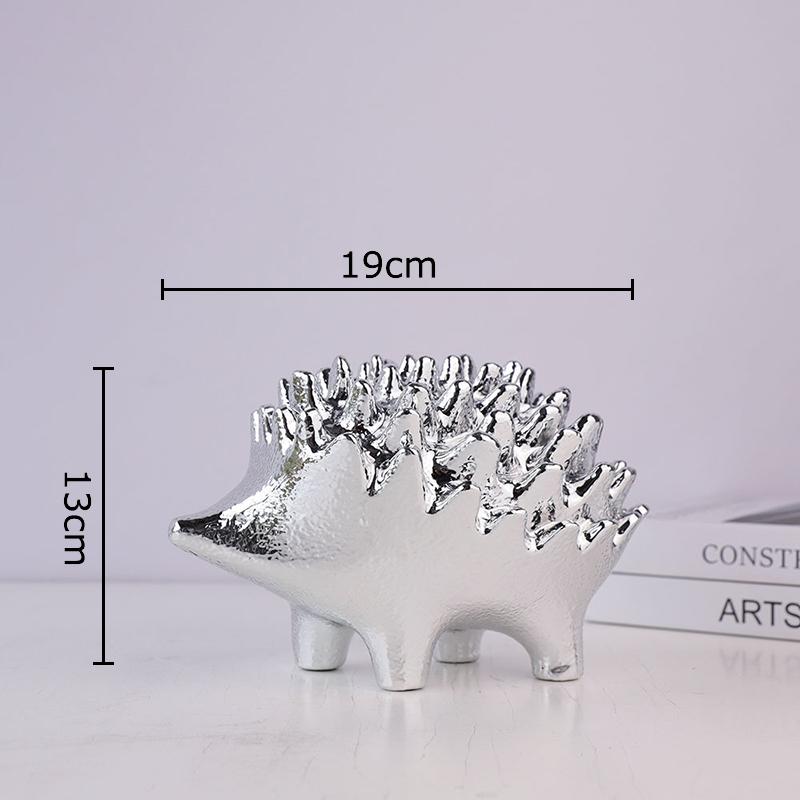 

Minimalist Golden Hedgehog Abstract Animal Sculpture Desk Decoration Metal Hedgehog Ornaments Modern Home Decor Accessories срібний