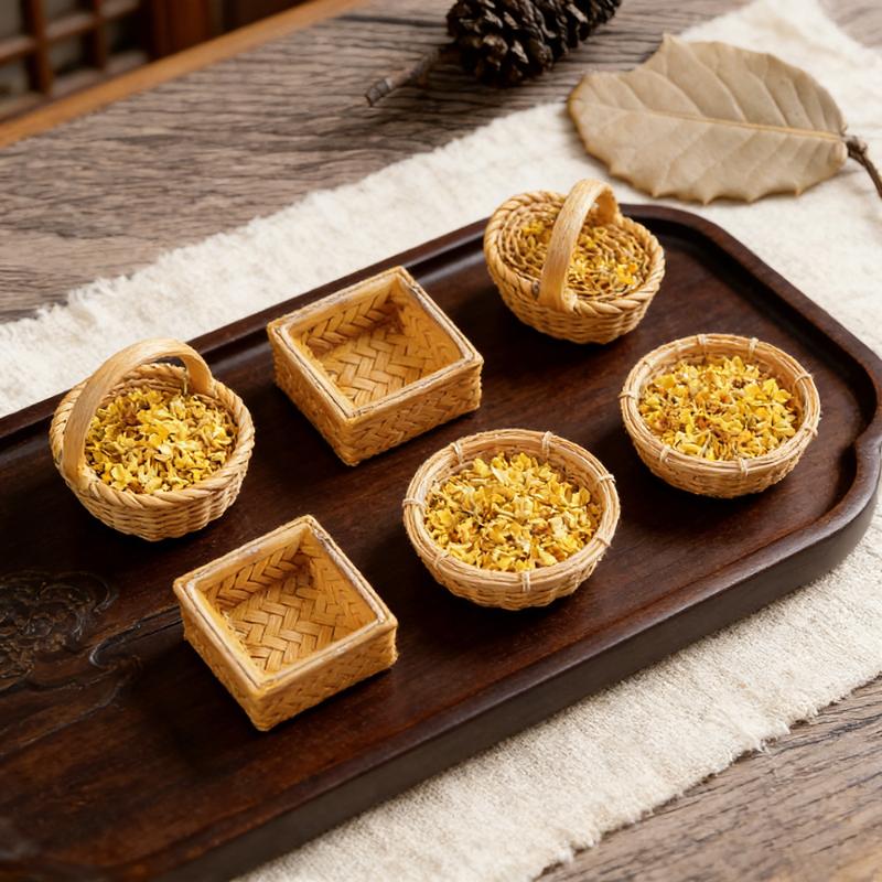 Dollhouse Simulated Rattan Basket Diy Decorative Accessories Mini Storage Box Small Ornaments