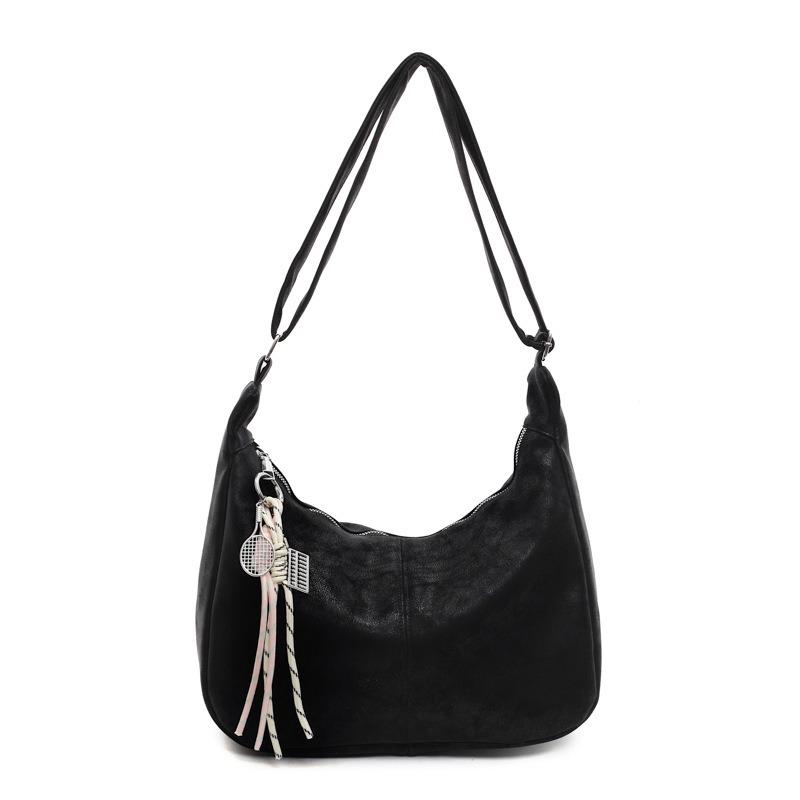 Niche cream soft waxy tote bag casual versatile student commuting large-capacity messenger bag woman
