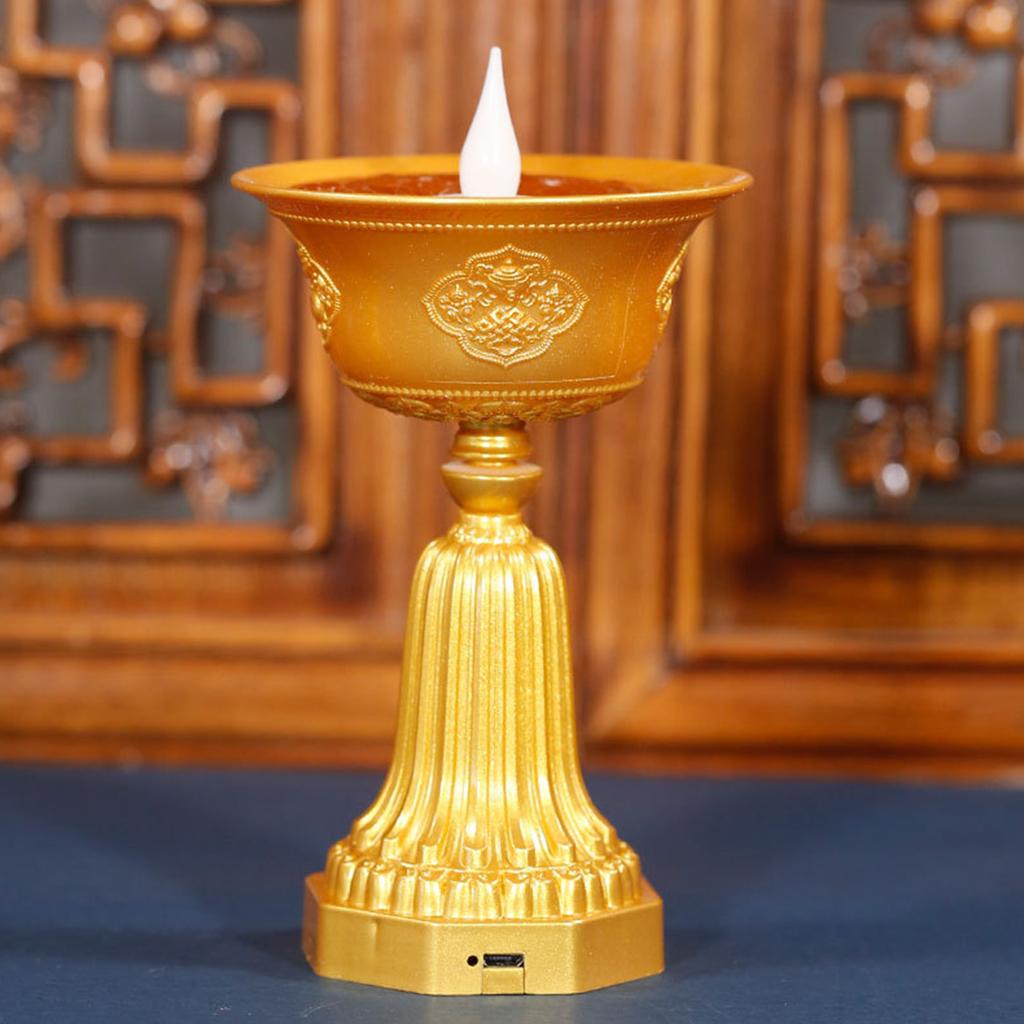 LED Elektronische Butterlampe, wiederaufladbar, flammenloses Andachts-Gebetslicht für die Dekoration zu Hause und im Tempel