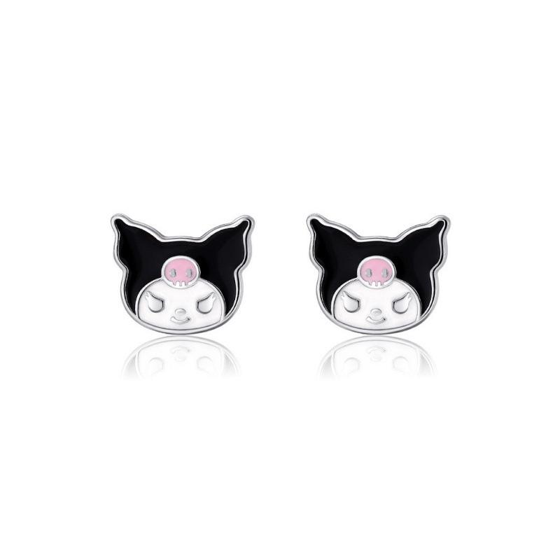 Beixi S925 Sterling Silver Kuromi Cartoon Stud Earrings - Cute & Trendy