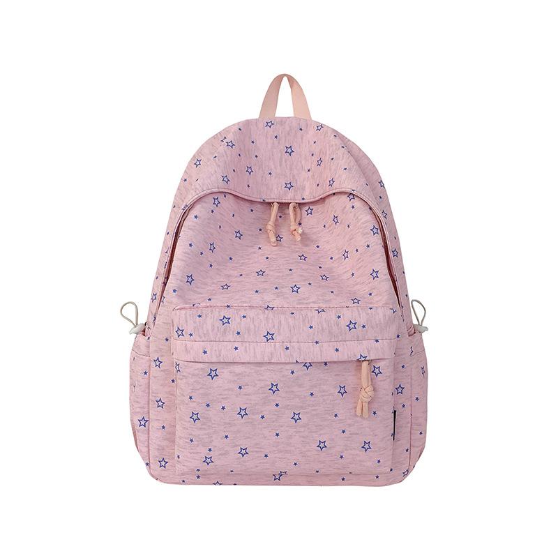 Schoolbag Korean Small Fresh Schoolbag Female Middle School Student Simple Star Backpack Lightweight Large Capacity High School Backpack