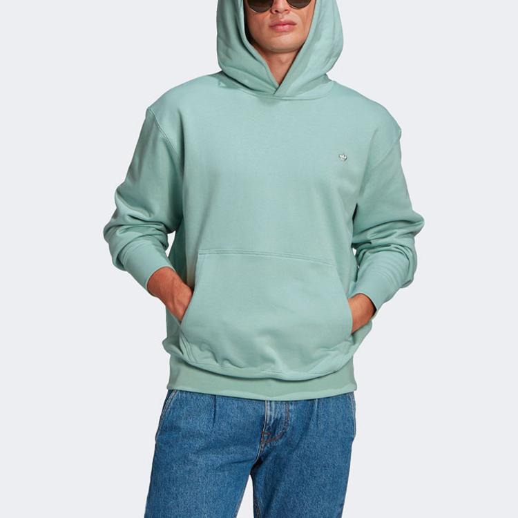 Adidas Originals Solid Color Sports Hoodie Men Tops Light-Green GN3382