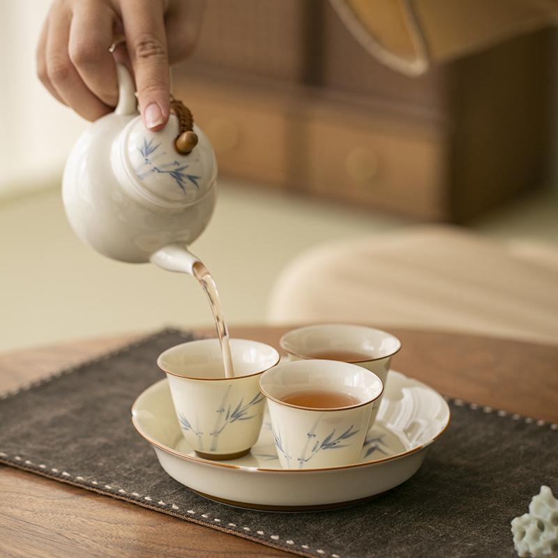 2pc/set Pure Hand-painted Bamboo Persimmon Master Cup Household Cup Single Cups Mugs Smelling Tea Bowl Tea Items Ornament 45ml
