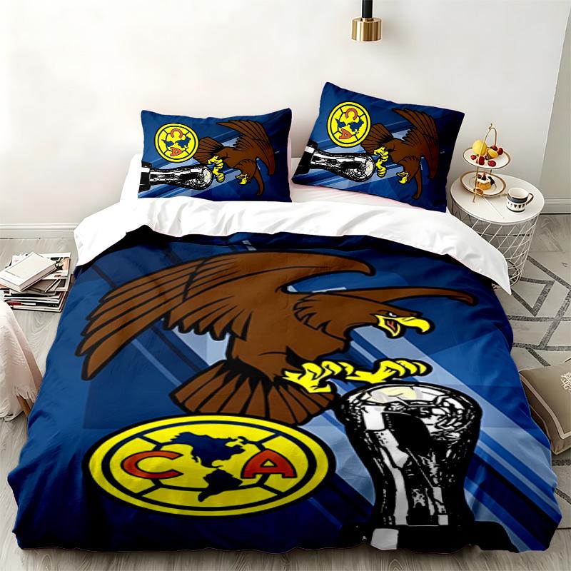 Zestaw 3-częściowy Club America Idealny do sypialni Wygodny zestaw pościeli zawiera poszewkę na kołdrę i dwie poszewki na poduszki Idealny prezent urodzinowy lub świąteczny