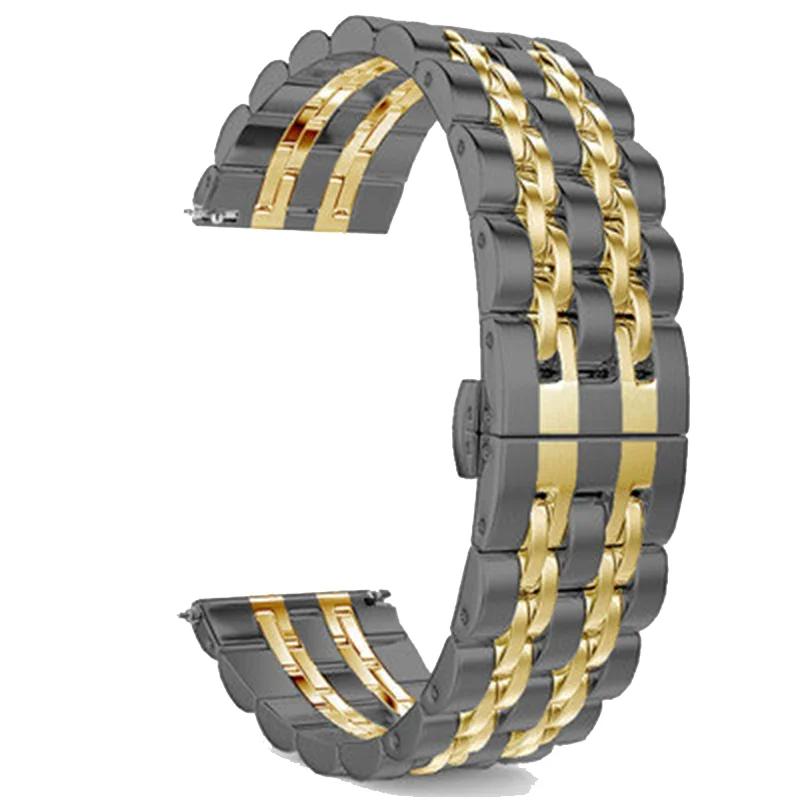 Stainless Steel band For Samsung Galaxy watch 6/5/4/Classic metal link bracelet amazfit GTS-GTR-4-3-mini-bip 3 20mm 22mm strap