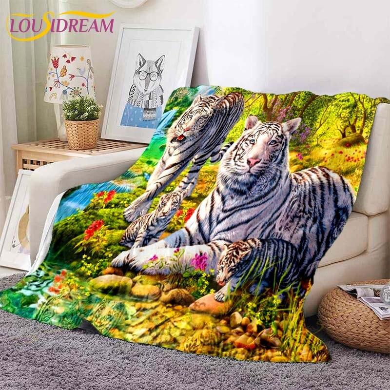 

3D одеяло с тигром, супер мягкое на весну и осень, современное линейное художественное одеяло из шерпа, покрывало для путешествий, Прямая поставка 150x200cm