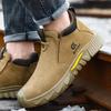Men's Four-Season Safety Work Shoes: Anti-Smash, Anti-Puncture, Suede, Fireproof, Slip-Resistant, Wear-Resistant.