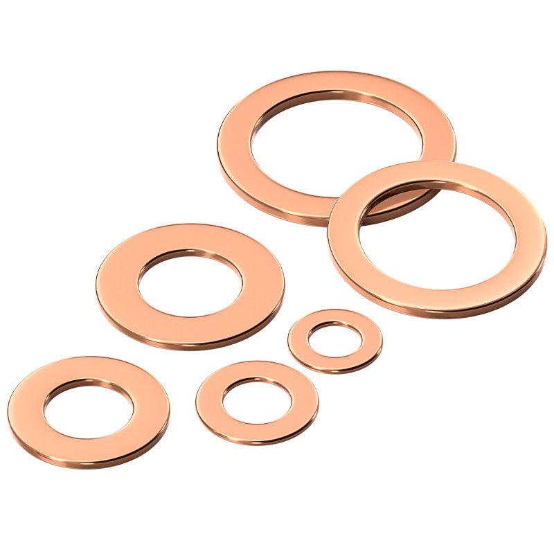 Marine Instrument Copper Gasket Ring: Pure Red Copper Sealing Washer, M3-M60mm.