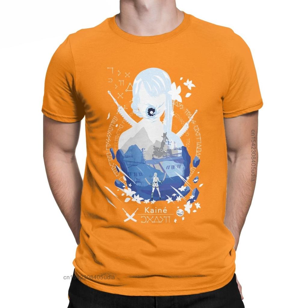 Kaine T-Shirt Men Nier Replicant Automata Game Funny Cotton Tees Vintage Oversized T Shirt Camisa Streetwear