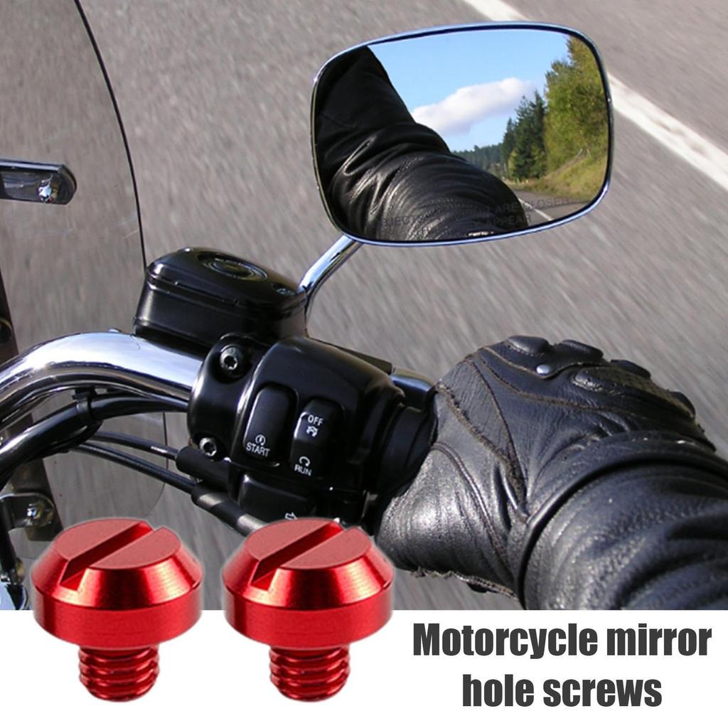 Motorcycle Mirror Screws Motorcycle Mirror Hole Screws M8 M10 Aluminum Bolts Bi-Mirror Hole Cover