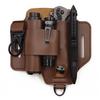 Multitool Belt Sheath Faux Leather EDC Belt Organizer 3 Pockets Belt Pouch with Flashlight Holder Pen Holder Keychain Clip for Men