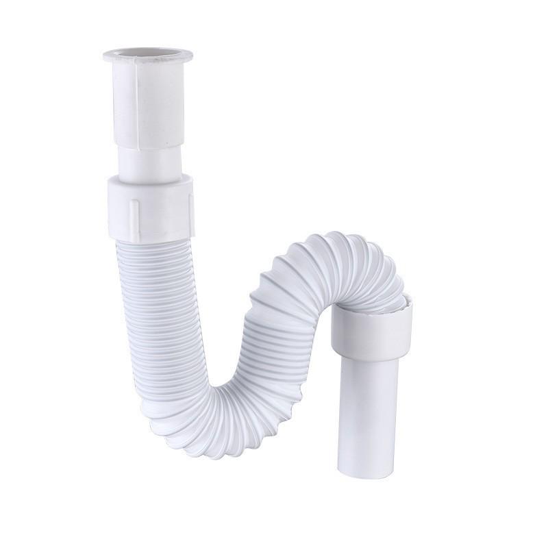 Telescopic Plastic Drain Hose with Steel Wire Rubber Head for Washbasin and Mop Pool – Anti-Mold Design