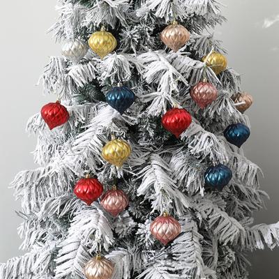 3Pcs/Box Painted Onion Balls Christmas Tree Ornament Plastic DIY Crafts Painted Christmas Gifts Boxes Pendant Hanging Ornament