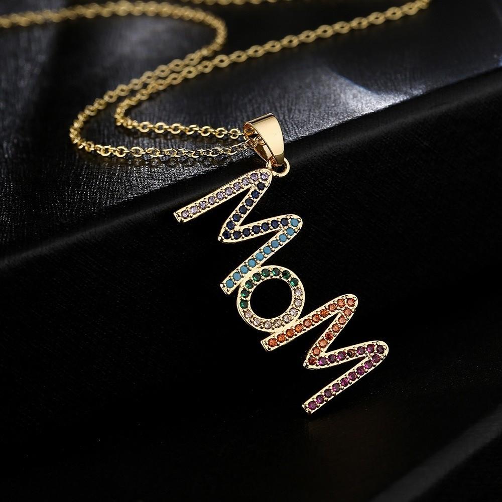 Jewelry Zircon Letter Clavicle Chain Aesthetic Gift for Mother's Day MOM Necklace Mom Gift