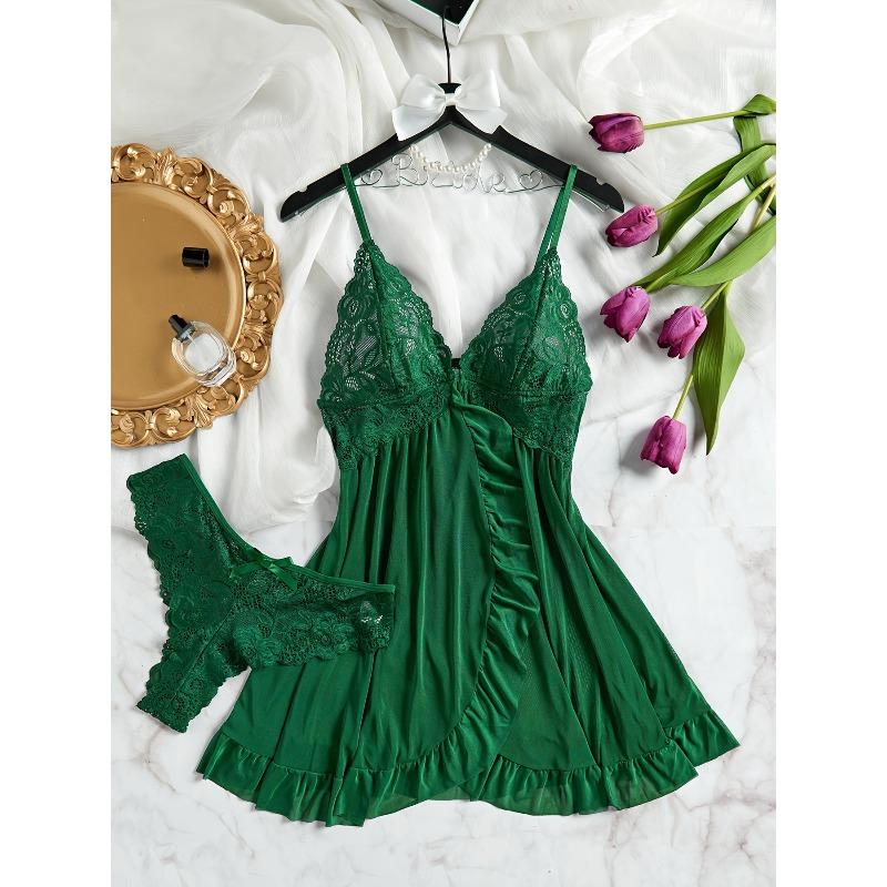Women's sexy lingerie, see-through suspender dress, women's plus size