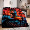 1pc Superhero Strength Flannel Throw Blanket - Lightweight Soft Warm All-Season Blanket for Sofa, Bed, Travel, Camping  L1029200