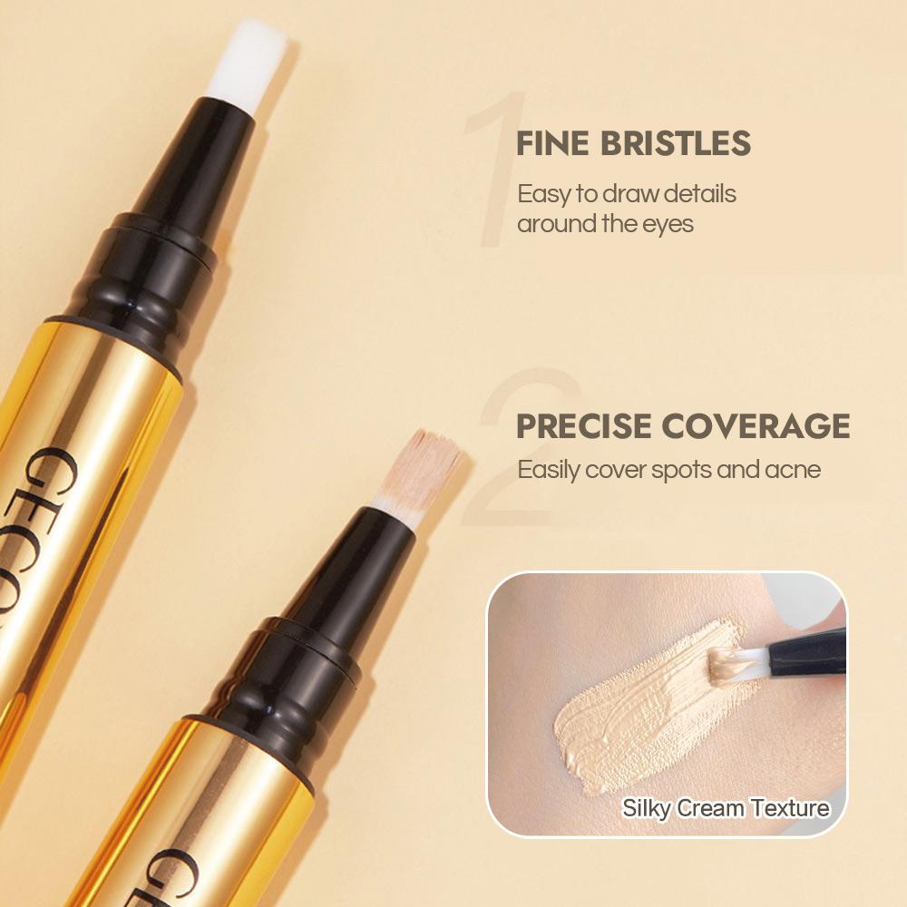 GECOMO Press Concealer Pen Liquid Concealer Long Lasting Moisturizing Not Fading Base Makeup Face Invisible Pores