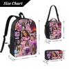 3Pcs Tini Futttura Tour School Bags Set for Kids Pencil Boxes Backpack Sets with Lunch Box For School Students Daypack
