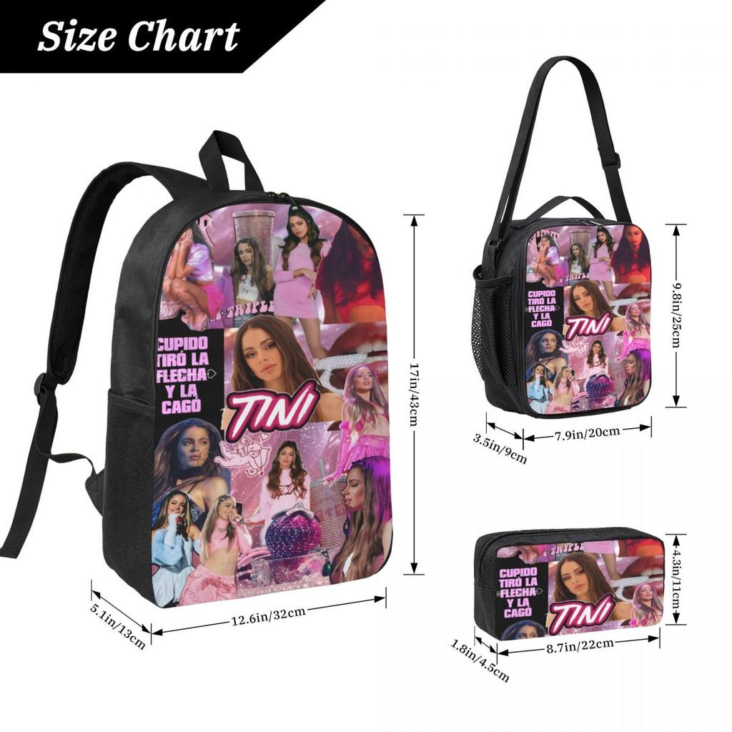 3Pcs Tini Futttura Tour School Bags Set for Kids Pencil Boxes Backpack Sets with Lunch Box For School Students Daypack