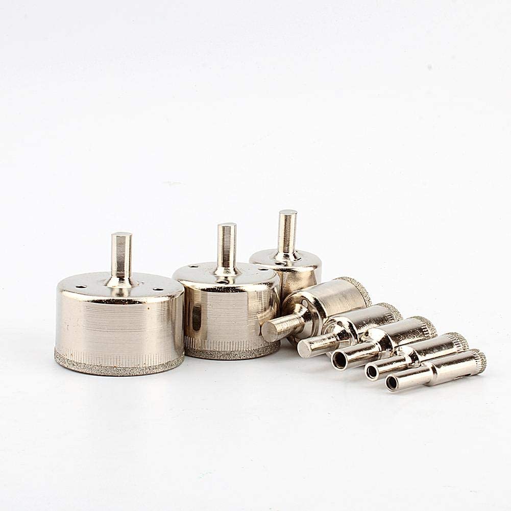 8pcs 10mm 50mm Diamond Coated marble Ceramic Tile Hole Saw Drill Bits set tool