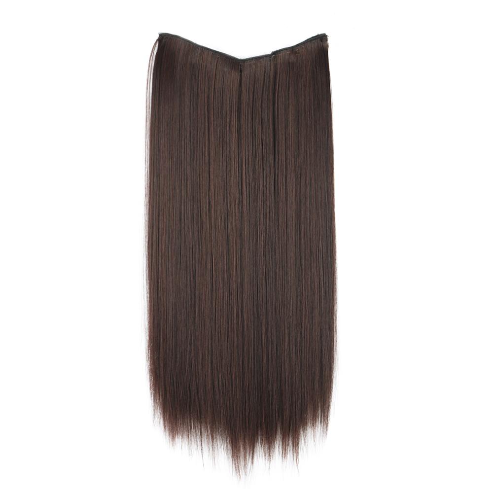 MISS WIG Women Long Straight Invisible Hair Extensions Synthetic Fiber Natural Hairpiece Fish Line Daily Wear Cosplay Hair