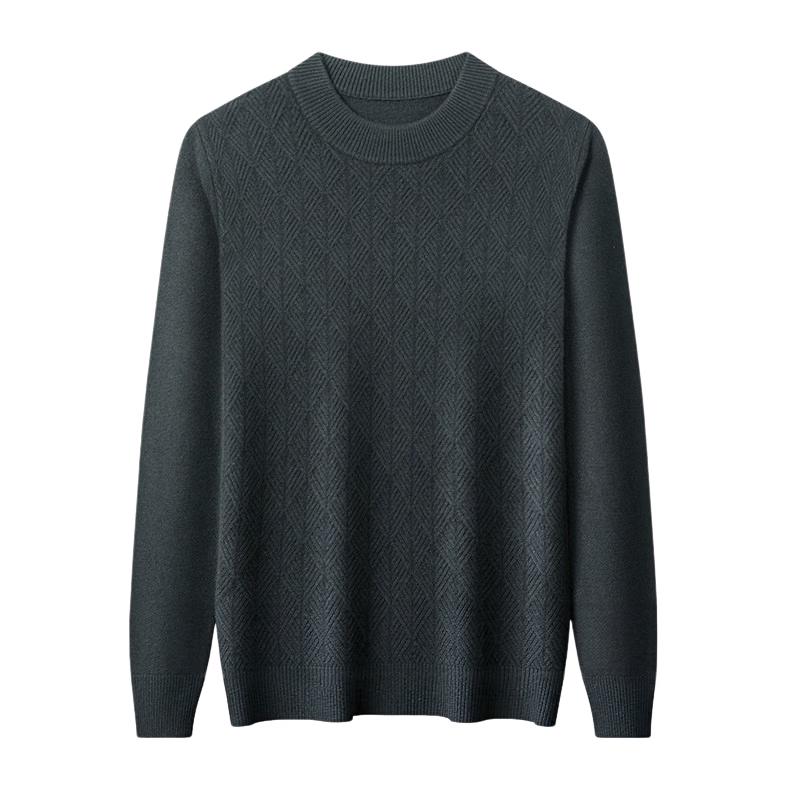 Pánský svetr Hengyuanxiang s kulatým výstřihem, 100% merino vlna