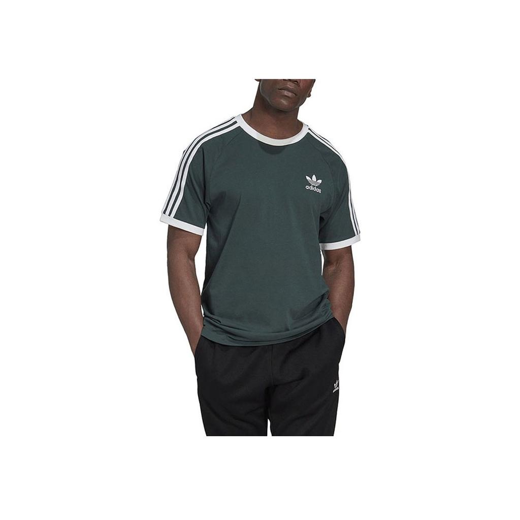 Adidas Originals Embroidered Trefoil Logo Crew Neck Loose Fit T-Shirt Men Tops Peacock-Green HM4913