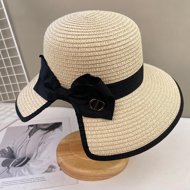 Seaside Beach Hat Lace Straw Hat Children Summer Visor Breathable Sunscreen Bucket Hat Vacation Style Straw Hat