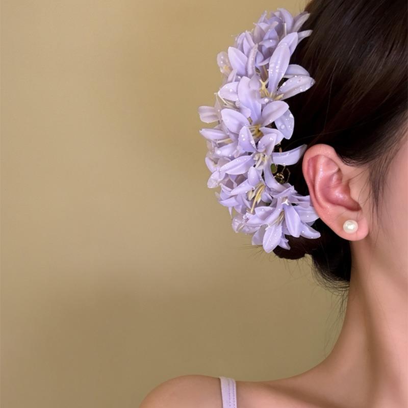 Small Fresh Fabric Flower Hairpin Super Fairy Beautiful Seaside Photo Atmosphere Hair Hairpin Niche Design Hair Accessories Women