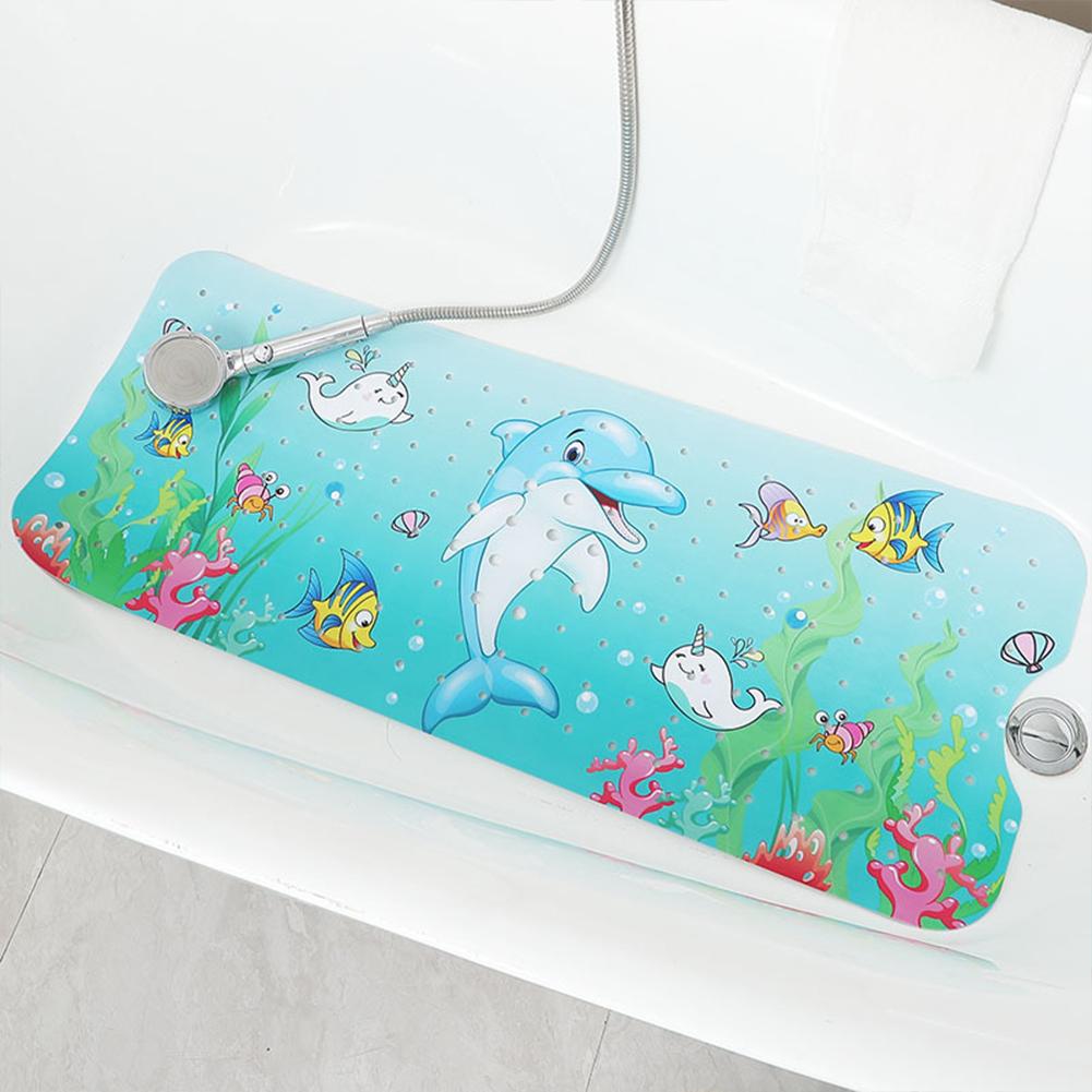 

Bath Mat Ocean Cartoon Animals Shower Mat Lengthened Non-slip Bathtub Mat For Bathroom Dolphin 100 x 40 cm#1