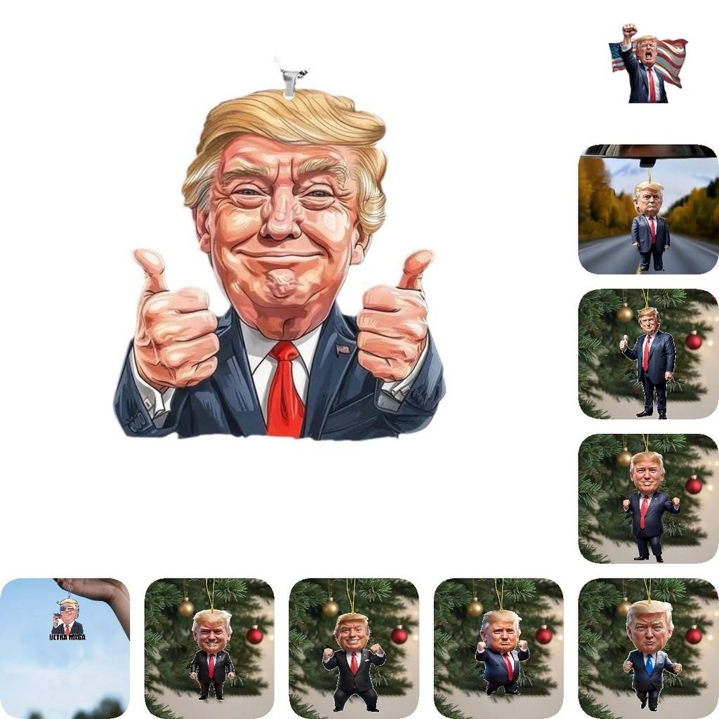Christmas Donald Trump Ornament Holiday Tree Decoration Key Chain Pendant Car