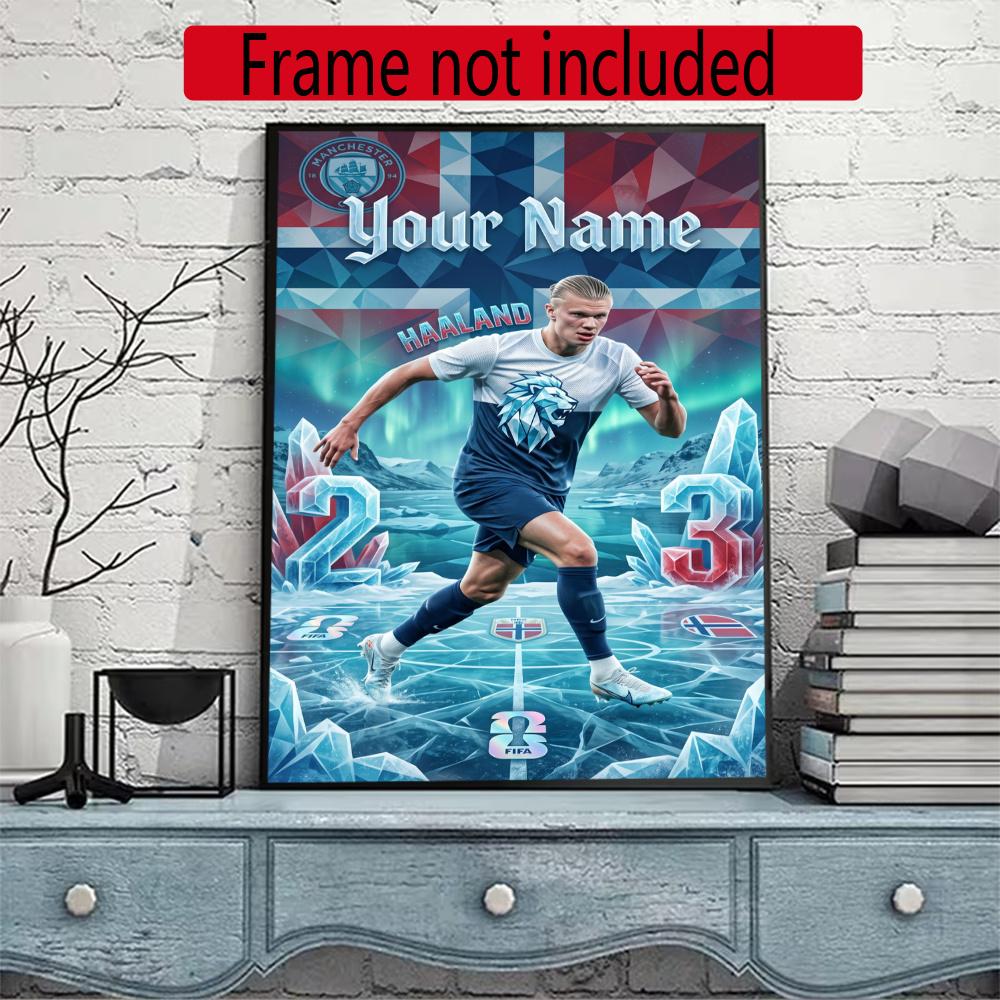 Haaland Personalized Name Round Diamond Painting Kit Diamond Embroidery Painting Rhinestones Mosaic Frameless Handwork Decoration Arts
