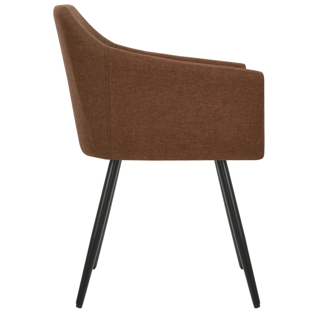 Dining Chairs 2 Pcs Brown Fabric