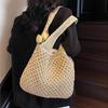 Yogodlns Casual Woven Straw Bag Large Capacity Fashionable Shoulder Beach Vacation Bag for Spring Summer Shopper Handbag Totes