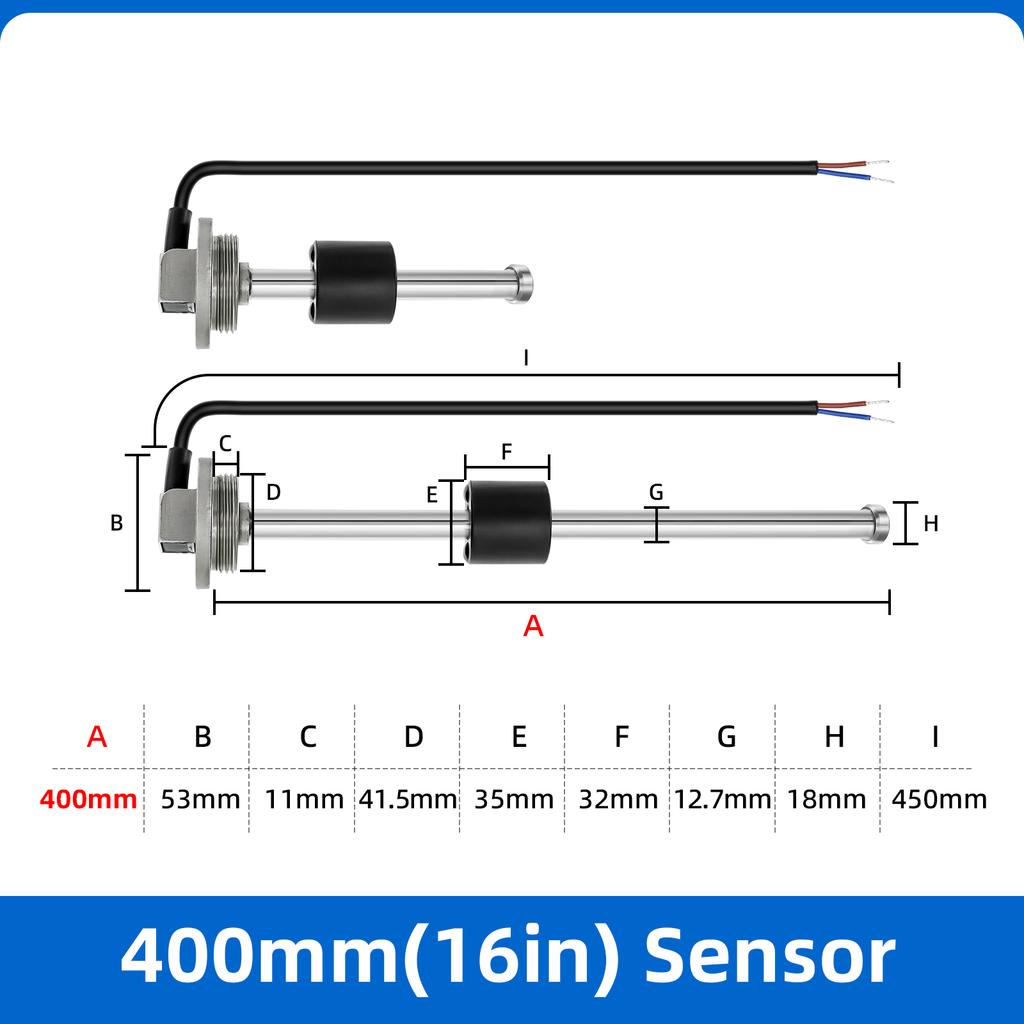 A3 Wasserstandssensor 0~190 Ohm Kraftstoffstandssensor 100-525MM Öl Flüssigkeit Wassertank Kraftstoffsensoren Für Kraftstoff-/Wasserstandsanzeige
