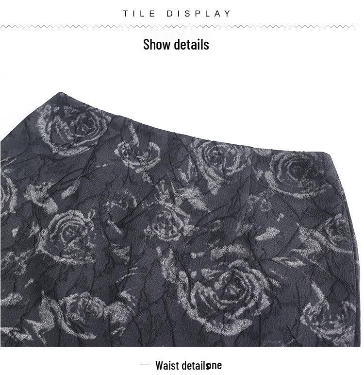 Jacquard A-Line Mid-Length Skirt: Women's 2026 Chinese Style Spring/Summer Fashion.