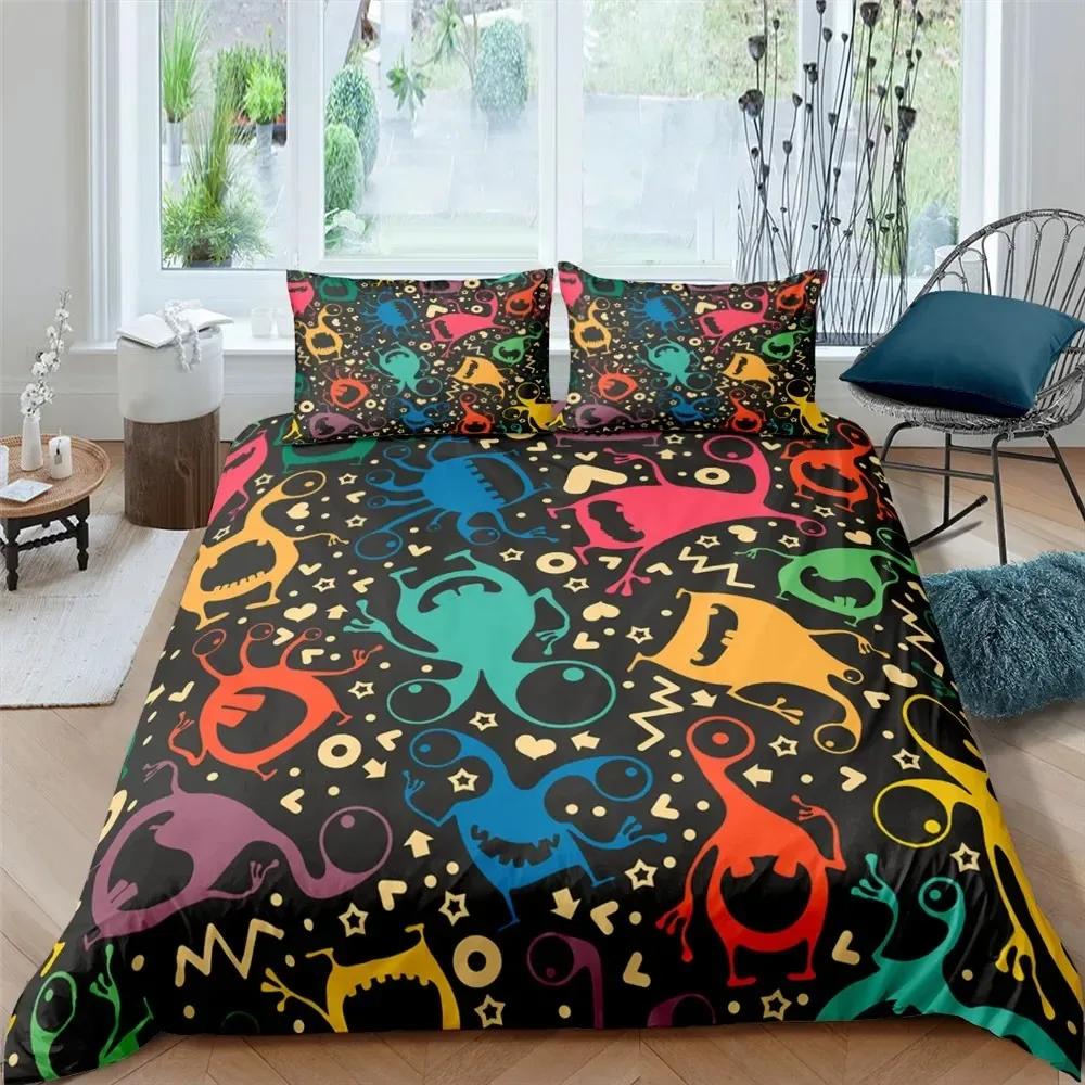 Monster Car Lovely Toy Truck Comforter Cover Polyester Printed Bed Set Duvet Cover Pillowcase Bedding Set Bed Linen Sheet Quilt