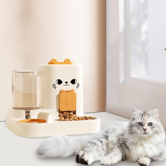 Кормушка для кошек и собак Диспенсер для воды 1,8 л Кормушка для еды 0,8 л Диспенсер для воды с герметичной крышкой Не содержит БФА Миска-кормушка для мелких питомцев для кошек и маленьких собак