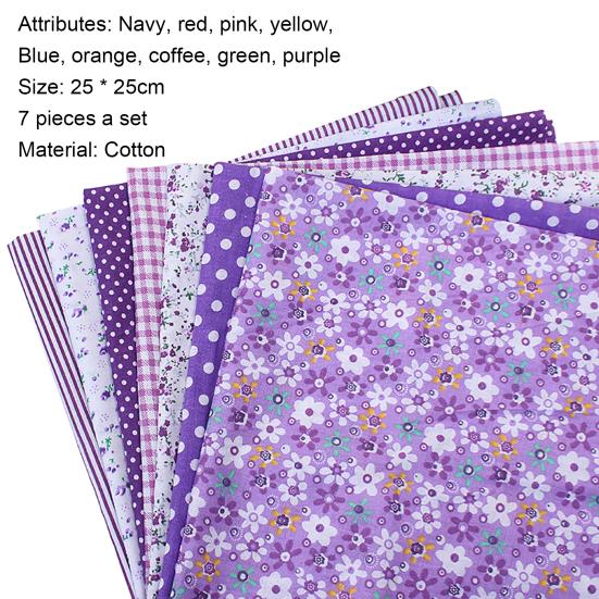 7 ks Šicí látka Stylová Měkká Jednobarevná Látka Květinová Bavlněná Látka DIY Doplněk pro Ručně Šité Látkové Tašky Látkový Kapesník Umění Řemesla